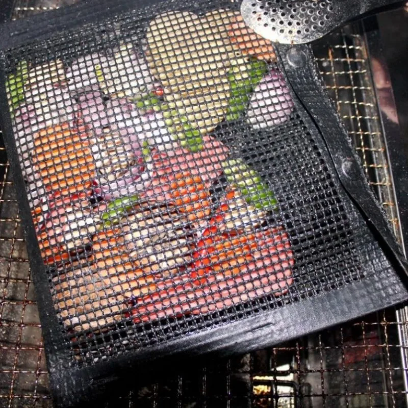 Kitchen Meat Vegetables Cooking Grilling Mesh Bag High Temperature Resistant Mesh Liner 220*270mm