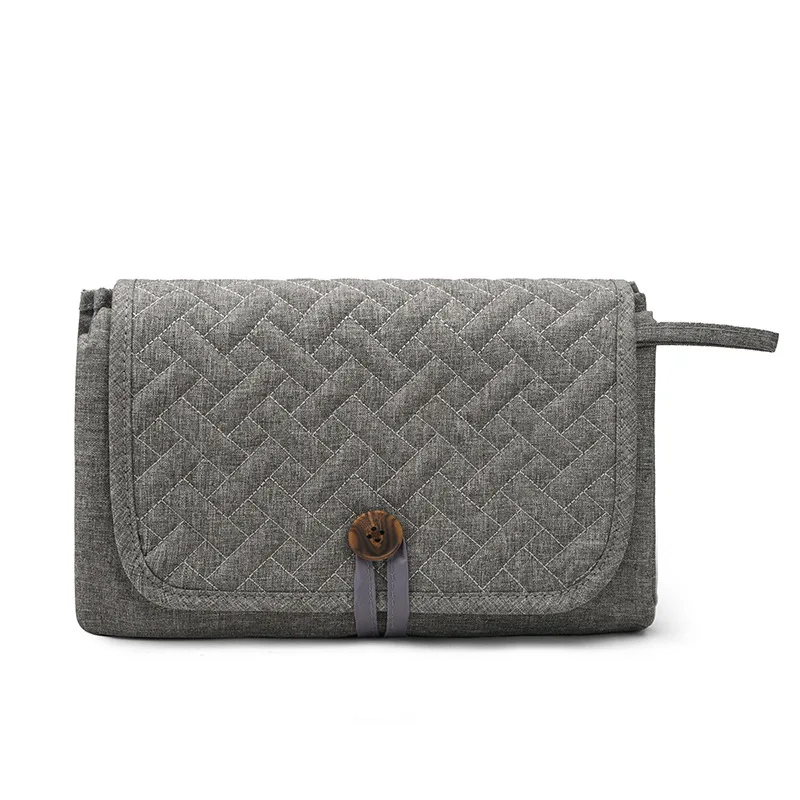 Infant Changing Diaper Waterproof Pad Quilted Easy-to-Wipe Baby Changing Mat with Diaper Storage Mommy Bag