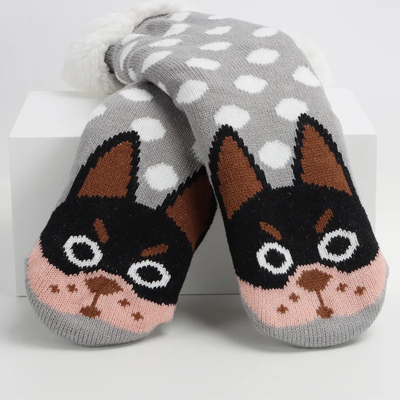 Women Cheap Warm Fuzzy Thick Knitted Home Indoor Slipper Socks Winter Soft socks wholesale Ladies socks cartoon