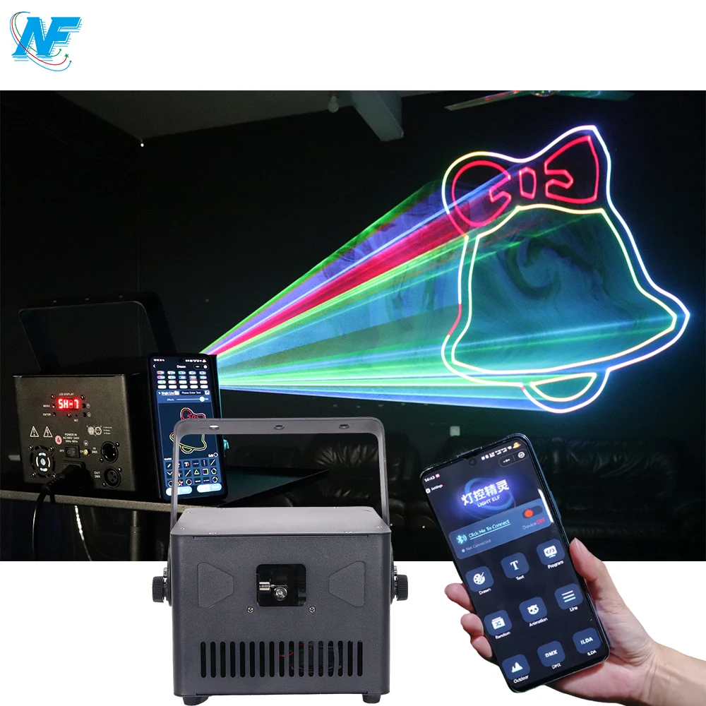 5W APP Control Laser Light 3D Animation Scanner Projector RGB Stage Lights DMX512 For DJ Disco Wedding Club Bar