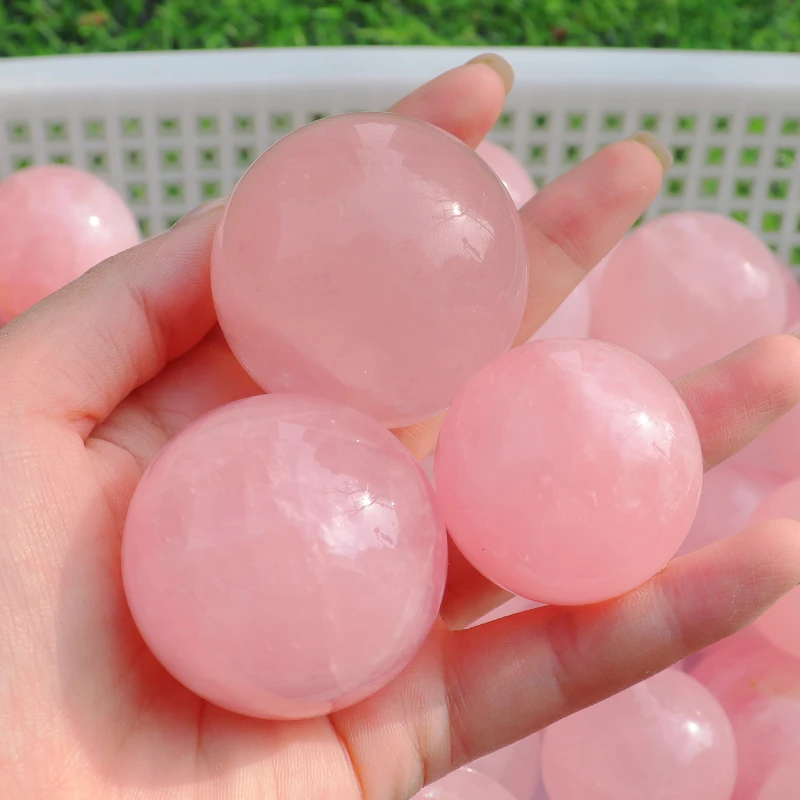 High quality gemstone sphere natural rose quartz sphere 3-5cm Crystals Natural Crystal Bead Suppliers