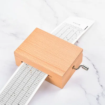 15-tone wooden hand music box. Gift Custom Funny Wood Logo