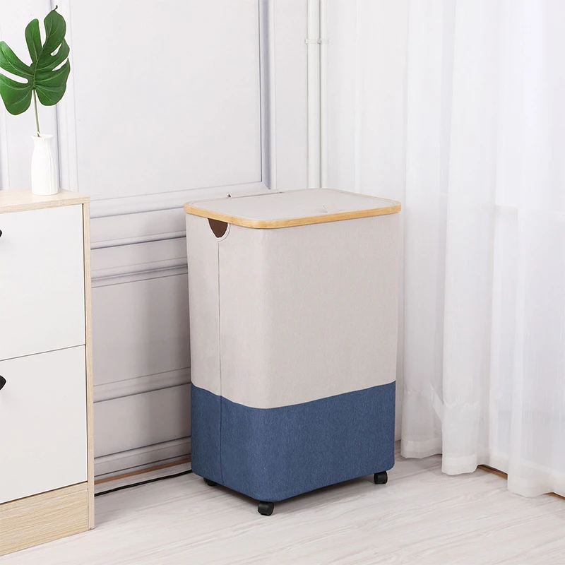 Collapsible Laundry Baskets with Wheels and Removable Laundry Bag Laundry Hamper with Lid
