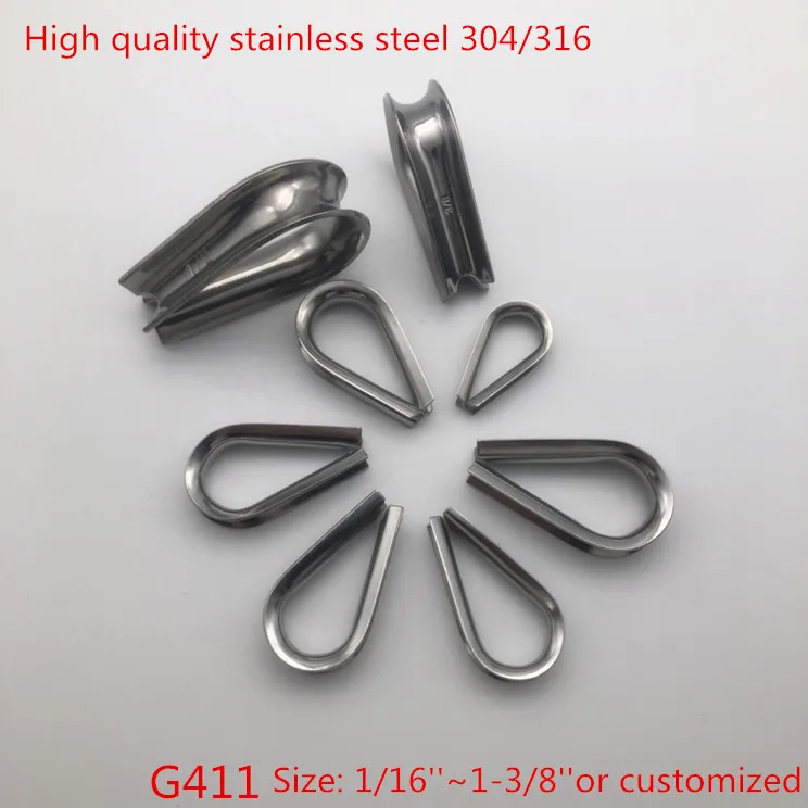 Factory Price G411 Thimble Stainless Steel Wire Rope Thimble Marine Boat Wire Rope Accessories