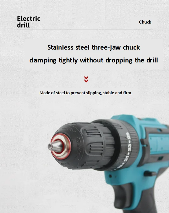 
Handheld Lithium Battery Electric Drill Rechargeable Screwdriver Drilling 
