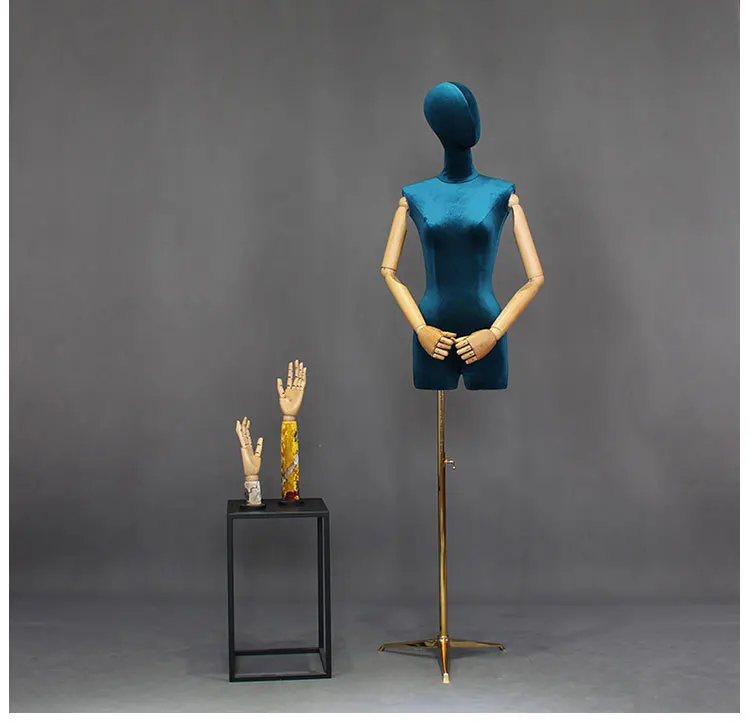 female fabric covered torso decorative dress form white bust form stand mannequin with articulated arms