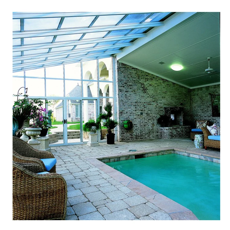 
swimming pool garble house aluminium glass retractable swimming pool enclosures 