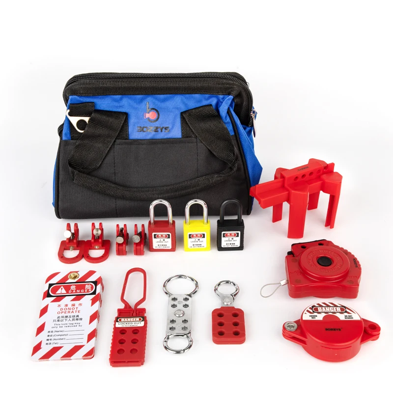 Power Isolation Safety Lockout Combination Kit 1 Pc Safety Lockout Portable Bag Black OEM &ODM ISO9001 CE ISO14001 BD-Z12 BOZZYS
