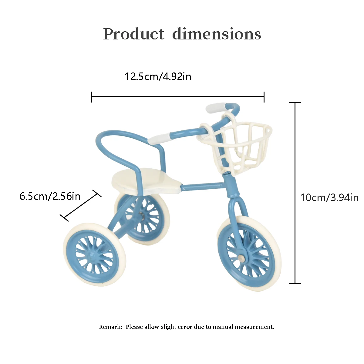 1:12babycare Tricycle simple style Tricycle Stroller Trike 3 Wheel Pedal trike doll tricycle for doll house