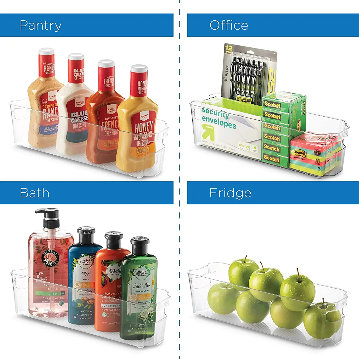 Refrigerator Storage Organizer Bins Clear Plastic Bins For Fridge Freezer Kitchen Cabinet Pantry Organization set of 8