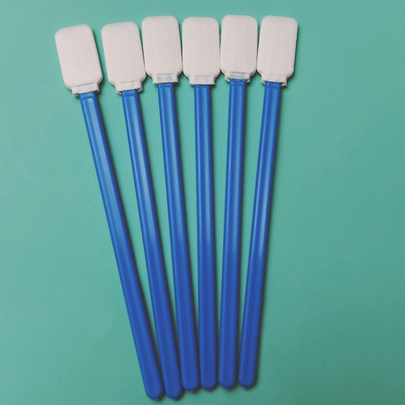 714 Lint Free Blue Handle Flat Rectangle Cleanroom Polyester Swab for Printer Cleaning
