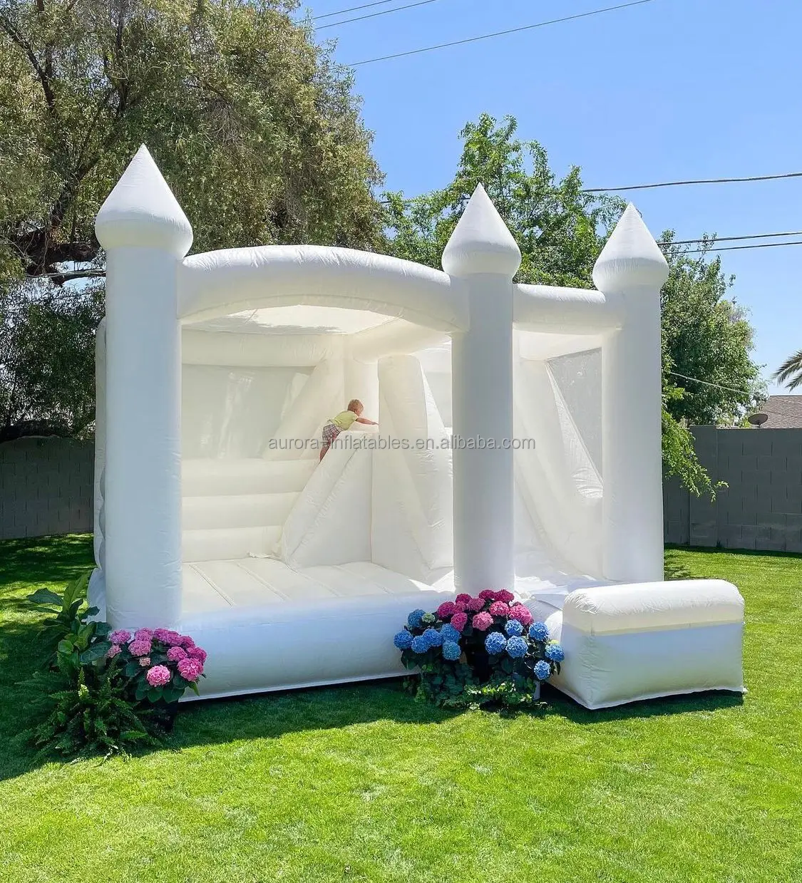 Popular all white inflatable wedding bouncer commercial inflatable bouncer castle wedding bounce house for adults wedding party