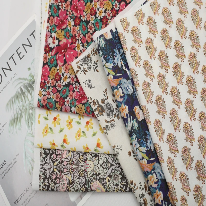 Хлопчатобумажная ткань Tana liberty, Лондонский газон, Лидер продаж, на заказ, с цифровым цветочным принтом, 100% хлопковая ткань с принтом поплина