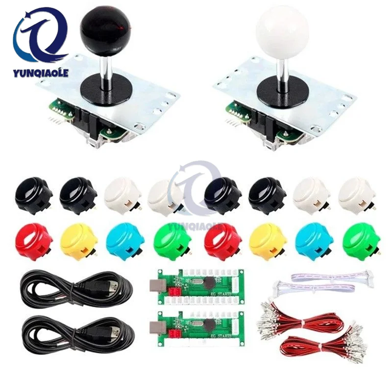 Classic 2 Player Original Diy Kits With Sanwa Jlf-8yt Joystick + 16pcs Obsf-30 Push Buttons + Arcade Led Usb Encoder For Pc Mame
