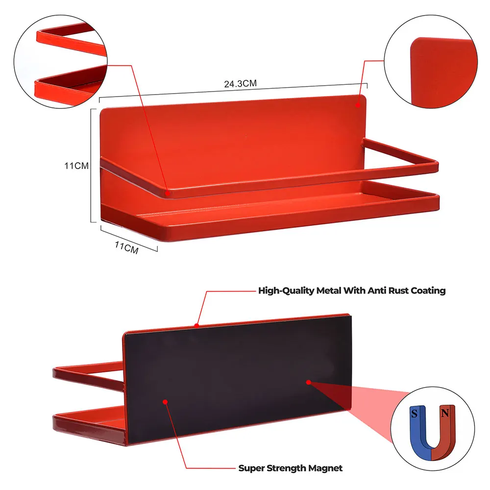 New Products Kitchen Wall-Mounted Spice Rack Stainless Steel & Aluminium Kitchen Holder Organizer With Vacuum Suction Cups