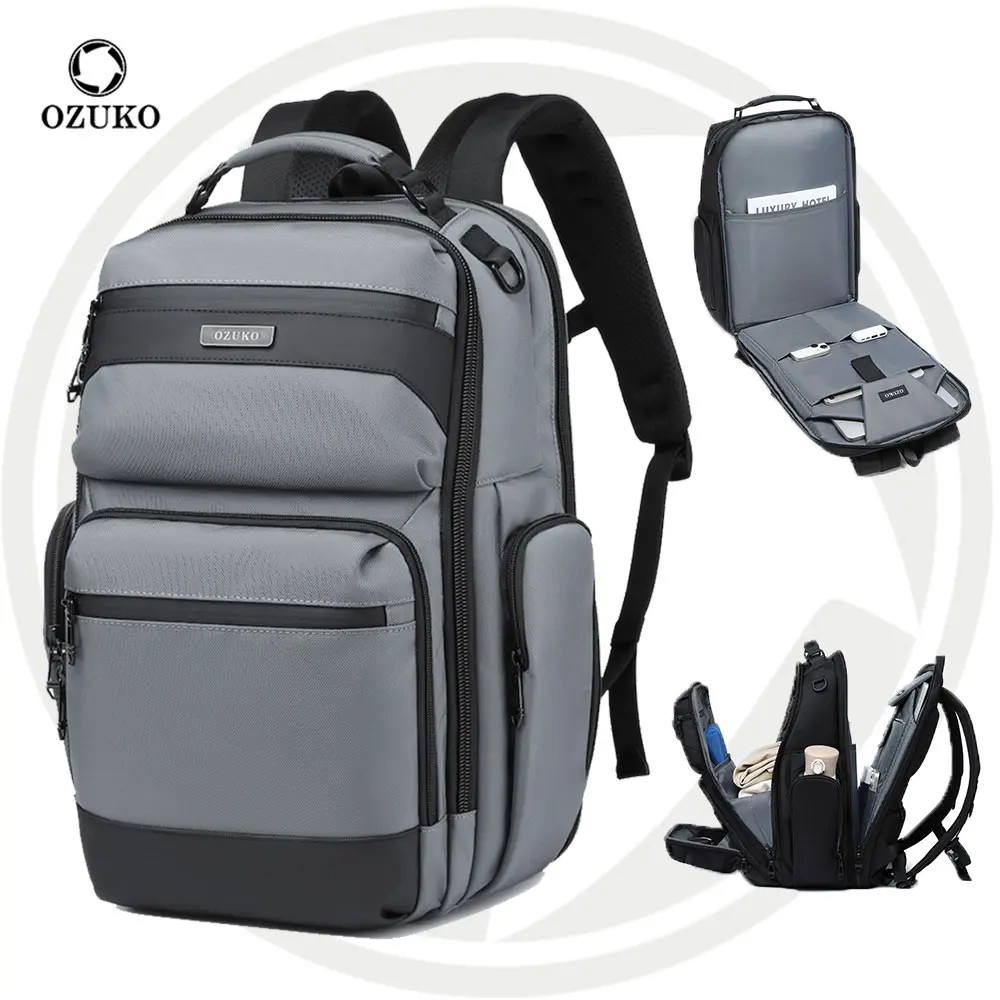 Ozuko 9770 Large Size Travel Laptop Backpack Business Anti Theft Sturdy Backpacks For Men Lightweight Rucksack for Work