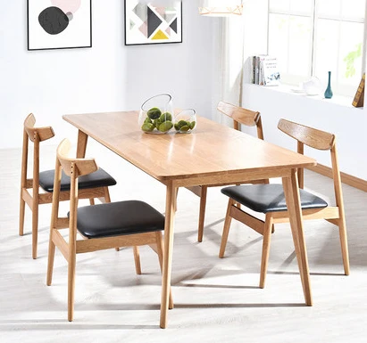 Modern Wood Dining Room Furniture Solid Wood Kitchen Dining Table Coffee Breakfast Long Table