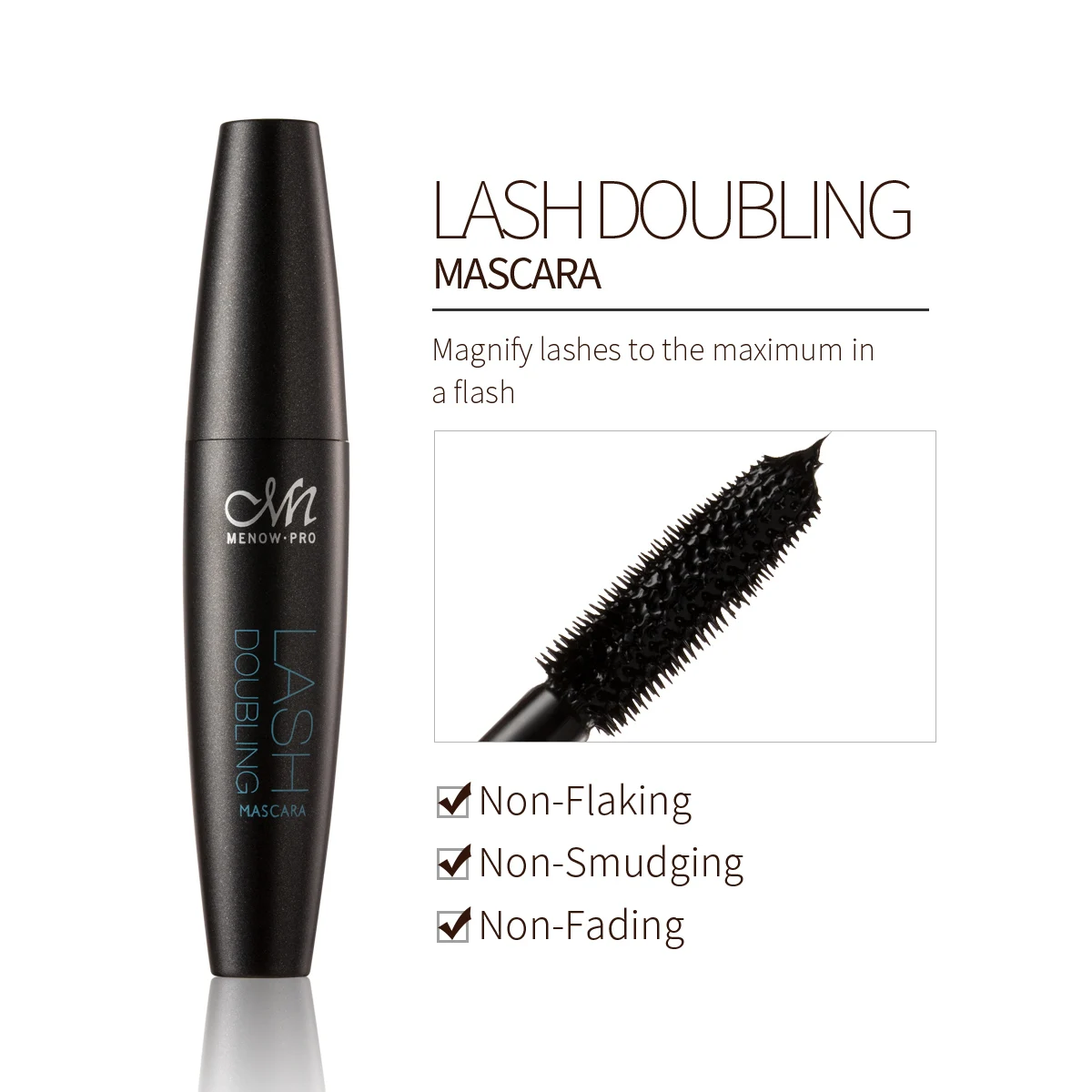 Menow M14001 Eye Cosmetics Lengthening Lashes Mascara Liquid Eyelash Common Makeup 25*25*140cm/color Box Original Brand M.N