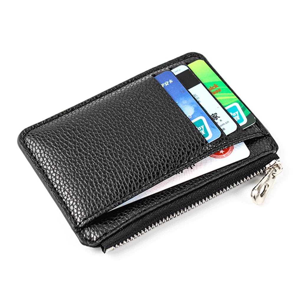 Hot sale Ladies Mini Fashion PU leather purse Ultra Slim card holder wallet and key chain bag for Women