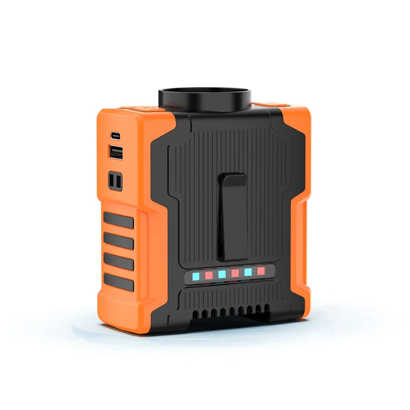 Портативный вентилятор с зажимом для поясного ремня, переносной вентилятор с 10000 мА · ч, внешний аккумулятор и светодиодный фонарик