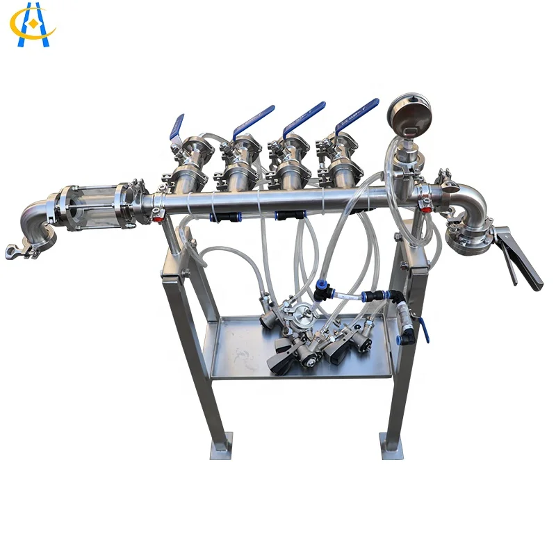 China manufacturer  Stainless Steel 304 simple high efficient  4 head manual filler used for liquid like alcohol beer soft drink