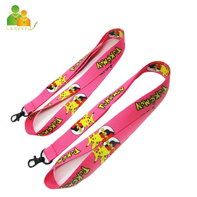 Polyester Heat Printed Hello Kitty Neck Lanyards With custom Logo