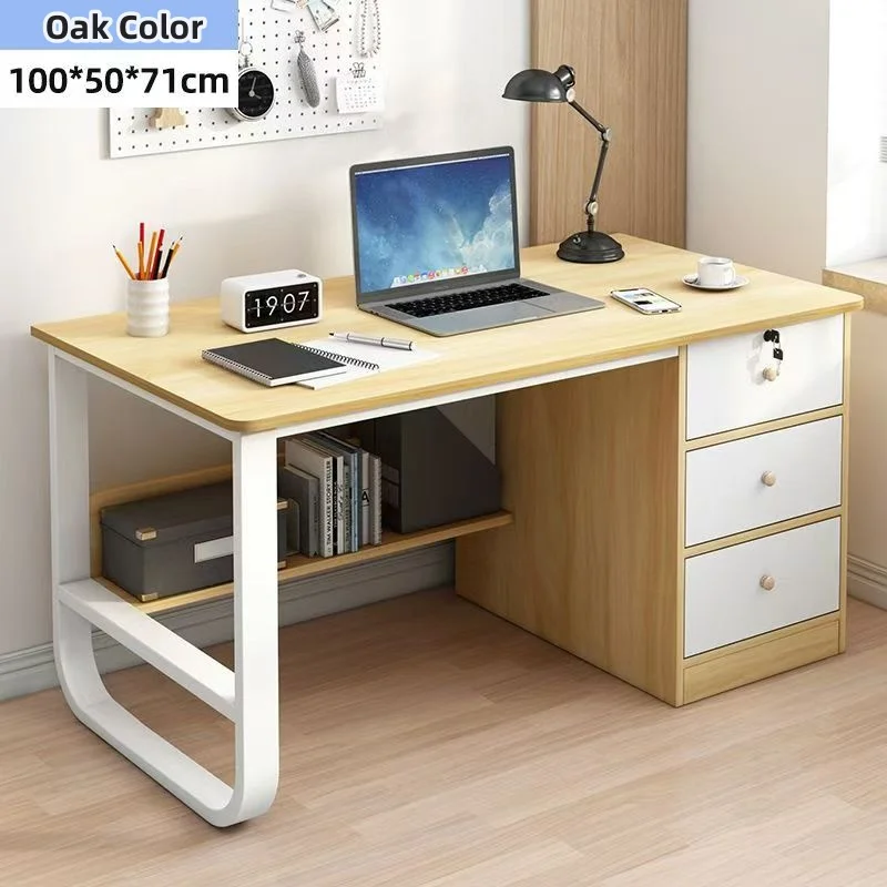 Home Simple Modern Wooden Desk Student Writing Computer Table With Drawers Study Table for Student With Cabinets