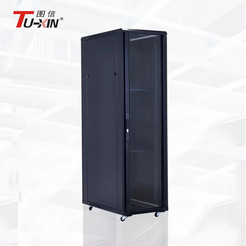 manufacturer Tempered glass door network cabinets 15u 18u 20u 22u used in data center 42u server cabinet