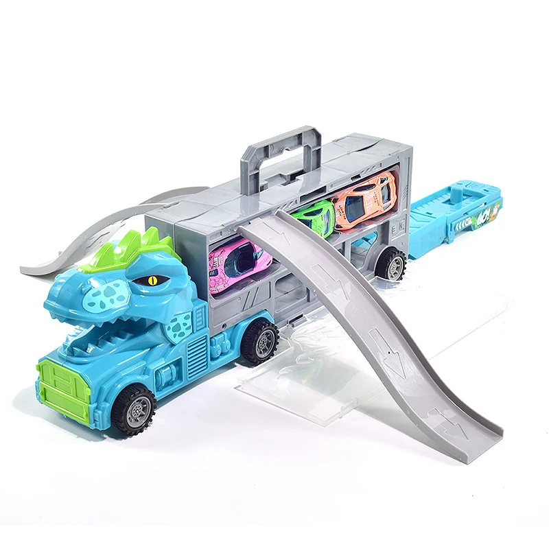 New portable catapult storage dinosaur head container truck hot toys for children