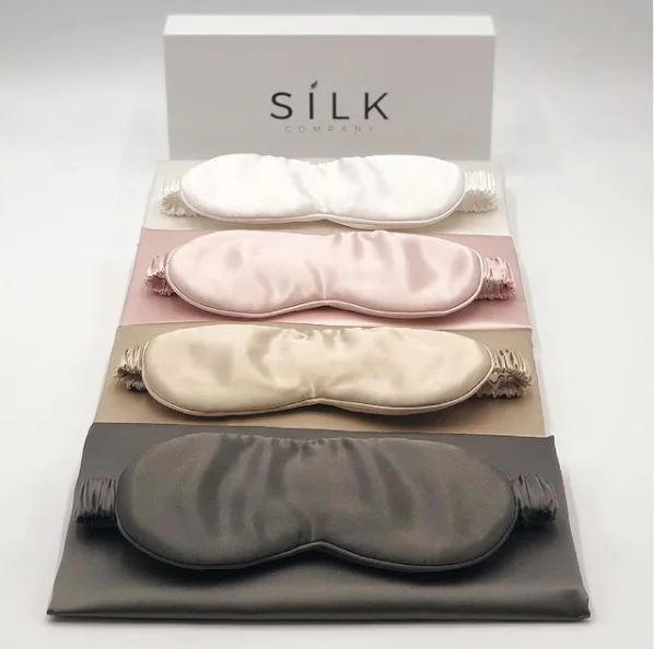 Factory wholesale Custom logo private label silk eye mask luxury 19mm 100% real mulberry silk eye mask for sleep
