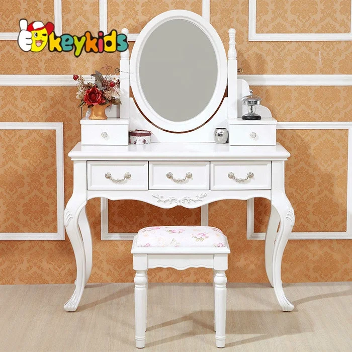 Wholesale cheapest Wooden Dressing Table with Mirror and Stool W08H017