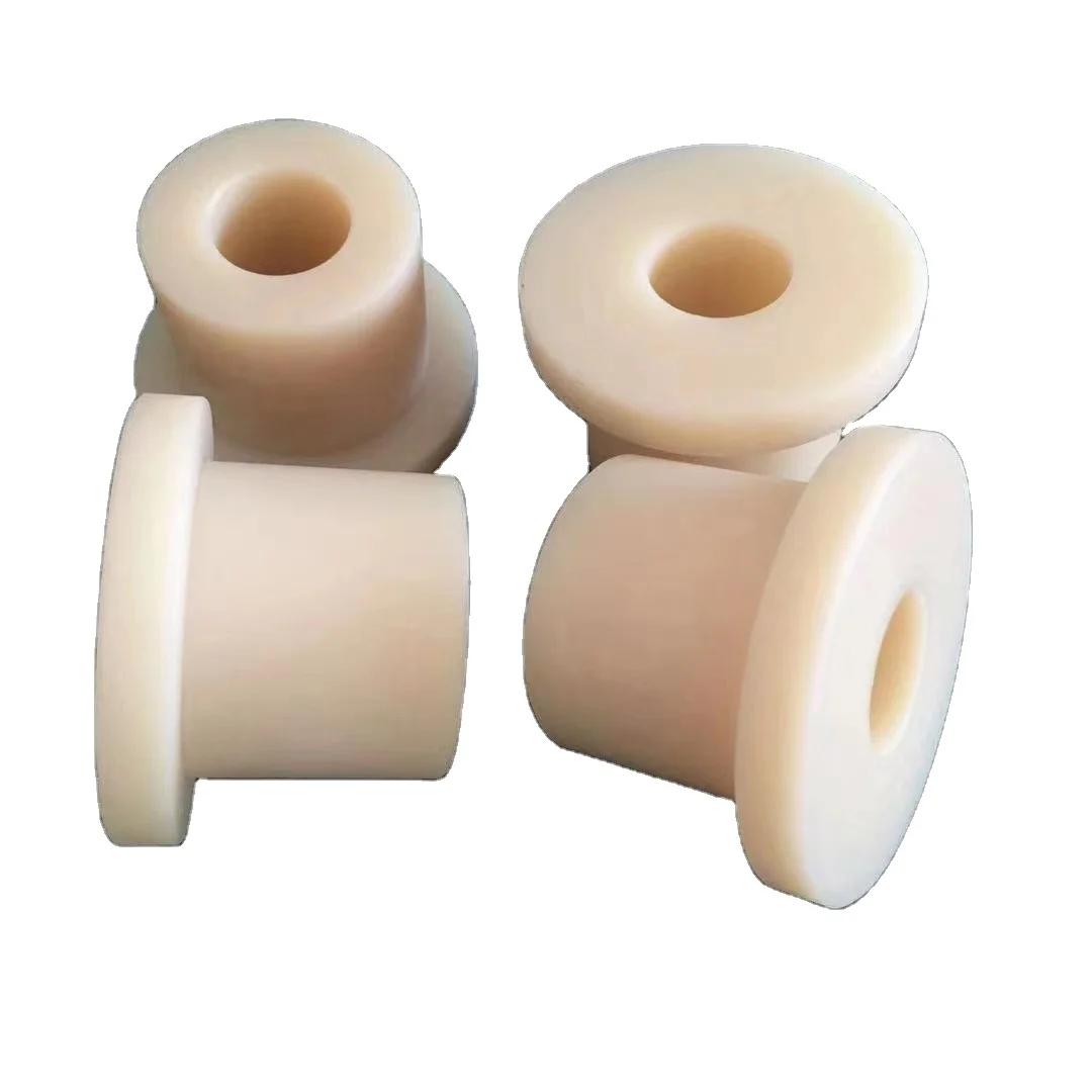 China supplier custom Plastic Bushing Nylon Flange Insulating Sleeve Bush with Cnc machining