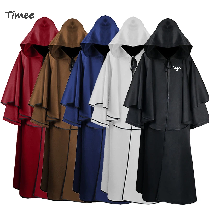 Unisex Medieval Halloween Hooded Hooded Costume Cloak Long Vampire Wizard Death Cloak Halloween Costume Cape