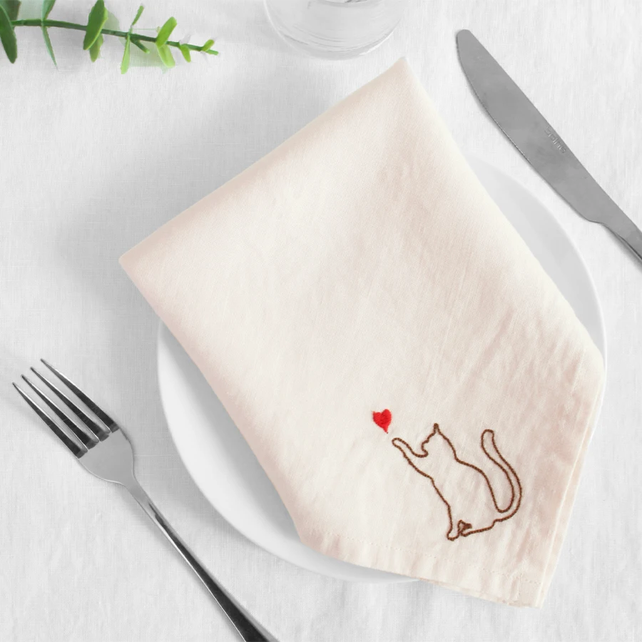 Custom High Quality Ins Style Stone Washed 100% Natural linen Table Napkins Wedding Napkin