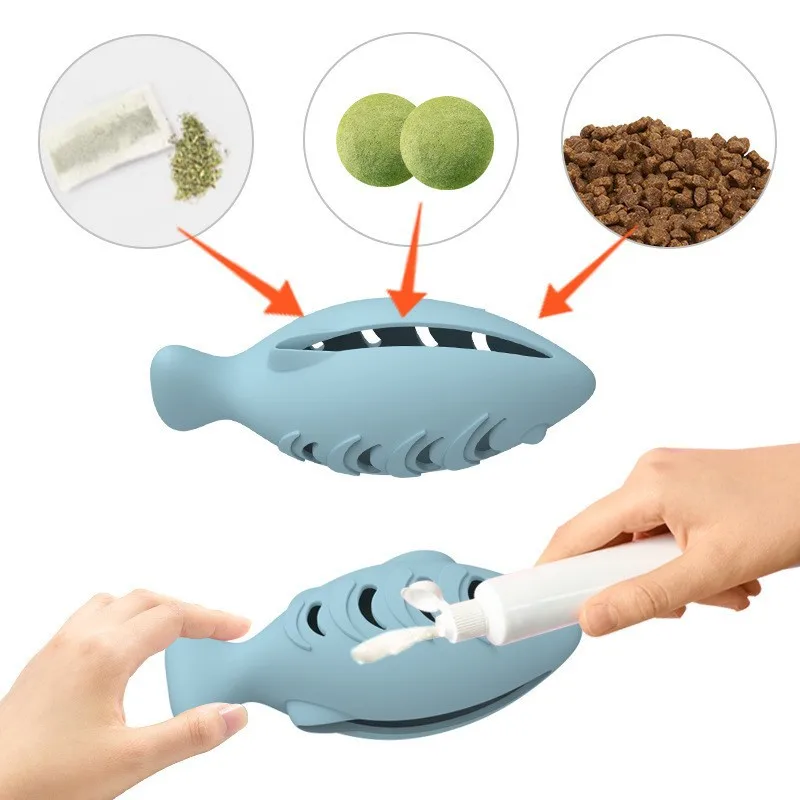 Customized Cat Mint Ball Fish Shaped Toys Pet Toys Interactive Ball Teeth Cleaning And Pet Licking Toys