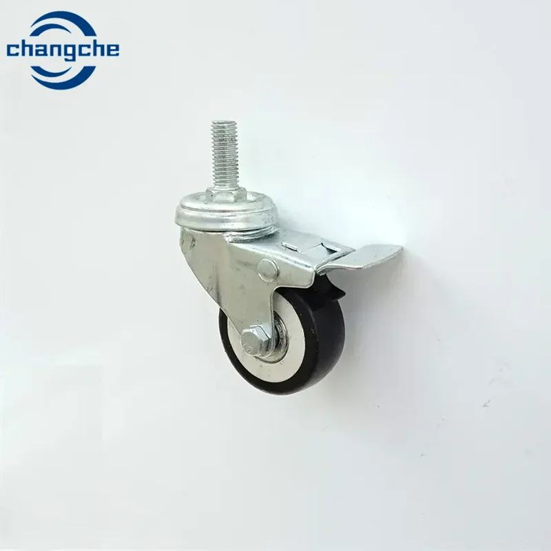 Lockable Bearing Plate Caster Wheels with Brakes 360-degree Swivel Casters for Furniture and Workbench Cart