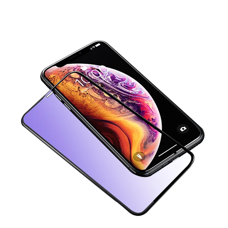 3D анти синий луч света 9H закаленное стекло для iPhone XS MAX Матовый защиты полное покрытие экран протектор плёнки