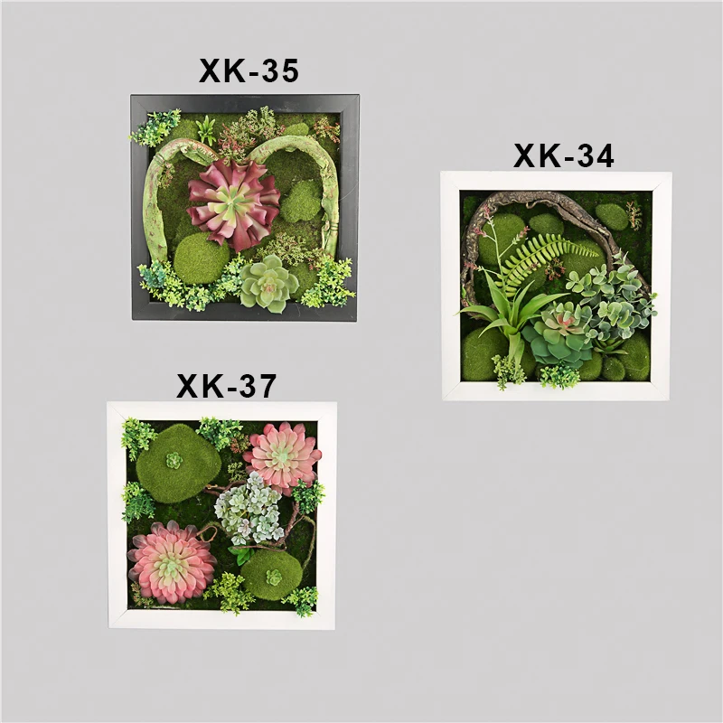 High Simulation Mini Frame Ornaments Artificial Plants Wall Frame Artificial Succulents Plants