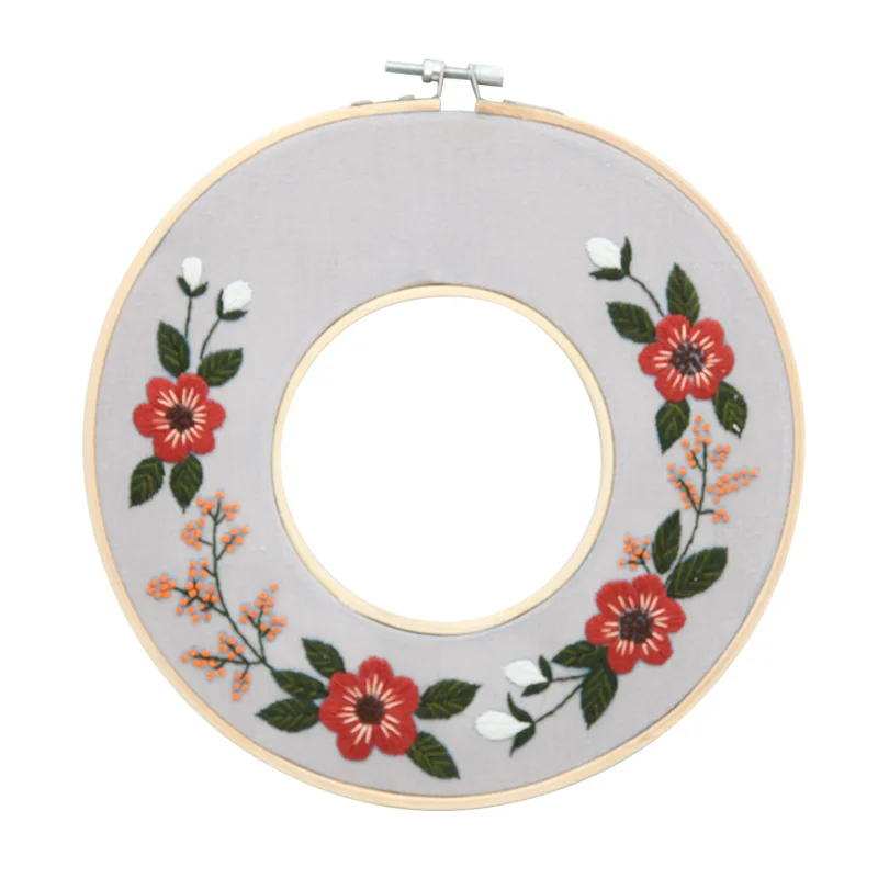 Funny Beginners Embroidery Kit Floral Wreath Cross StitchAdults Needlepoint Kit  DIY Embroidery Starter Kits