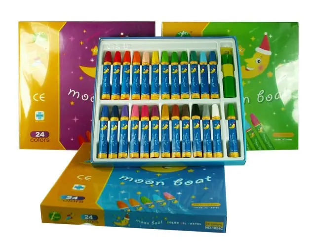 High Pigment New Design Washable Customized Crayon 12 24 Colors Oil Pastel Set For Kids Drawing