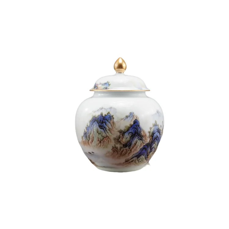 Cheap household jingdezhen commercial gift ceramic storage tea jar
