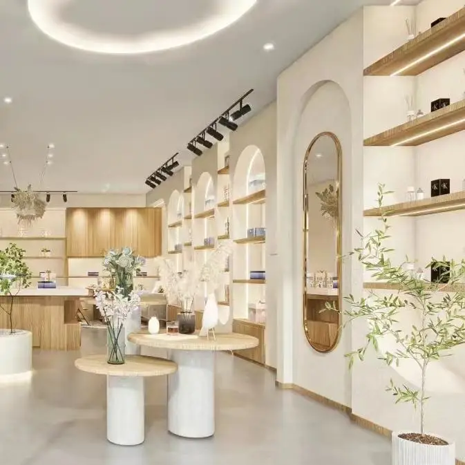 OEM Wholesale Modern Fashion Store Supermarket Shelving Grocery Racking Wooden Shelf
