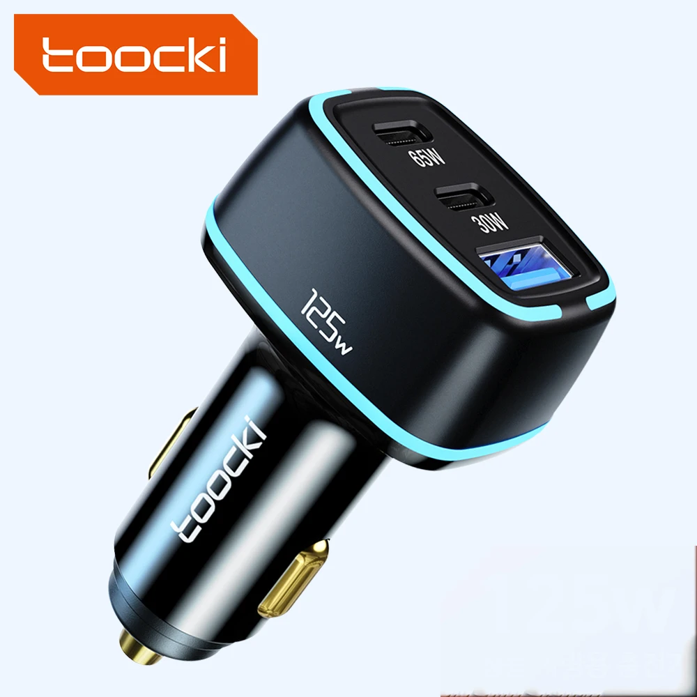 Toocki High Efficiency 130W car charger the palm-sized body makes it easy to carry and store