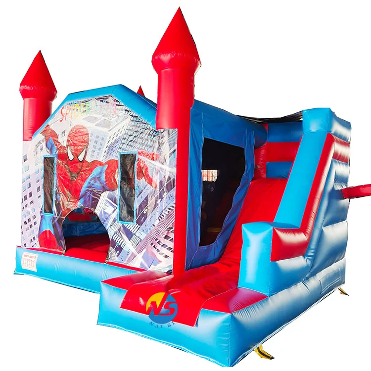 Inflatable Bouncer Bouncy Spider Man moonwalks Spider-Man Jumping Castle Moon Spiderman Bounce House Combo With Slide