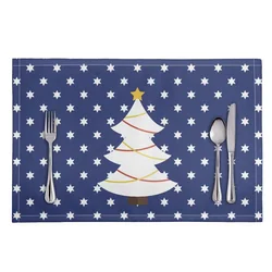 Tropical Leaves Placemats Palm Tree and Flowers Seamless Pattern Decorative Heat Resistant Non-Slip Washable Place Mats