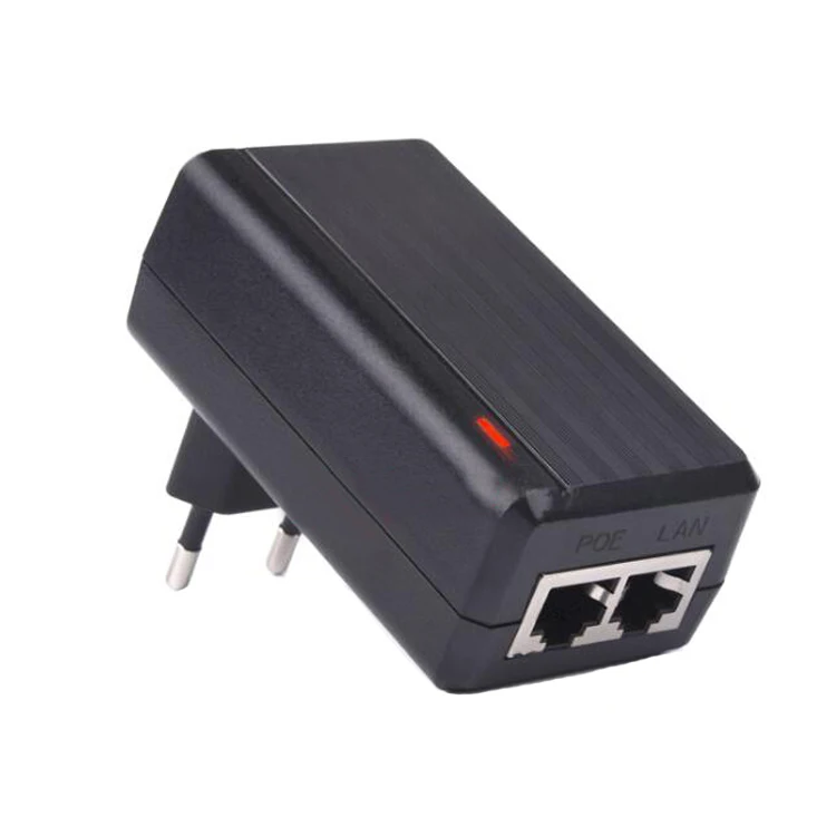 
ac dc wall power adapter 10/100/1000Mbps 48v 0.5a 24v 1a intertek poe injector power over ethernet 