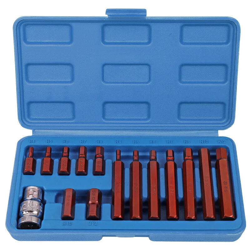 
15 pieces of hexagon socket S2 screwdriver socket hexagonal screwdriver head hexagon socket set 