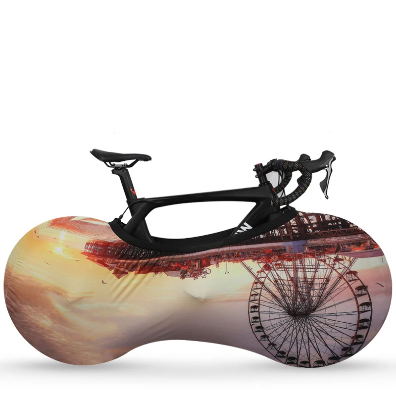 Bike Protector Cover Elastic Stretch Anti-dust Bike Wheels Cover Full Color Printing Scratch-proof Bicycle Cover