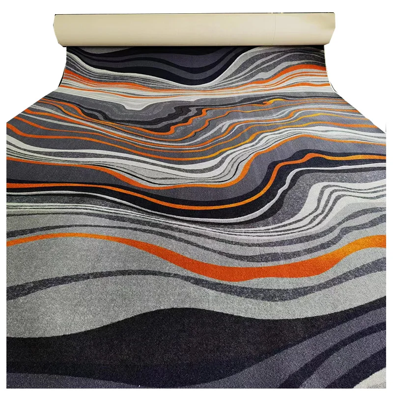 Custom Printed Wall-to-wall Carpets Loop Pile Carpet For Home Hotel Gym In Stock