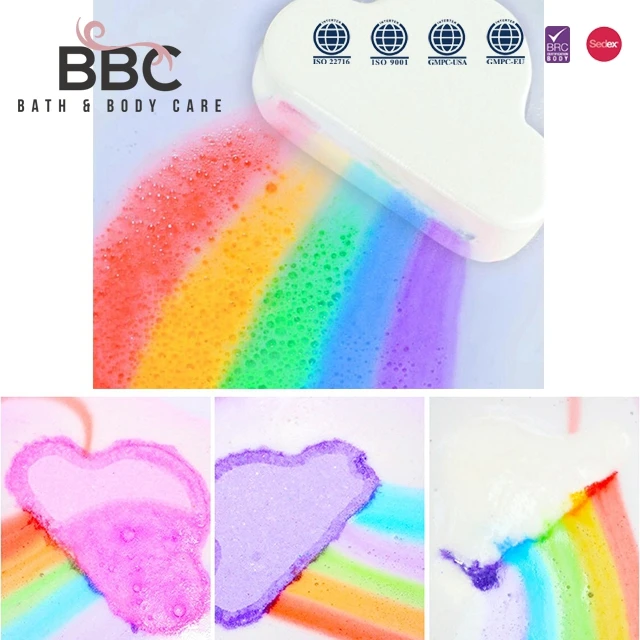 Customized colorful natural bath spa gift set oem 180g bath fizzer